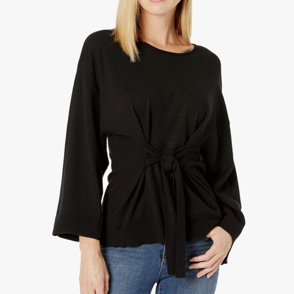 Max Studio Sweater With Flaired Sleeves and a front tie Bow